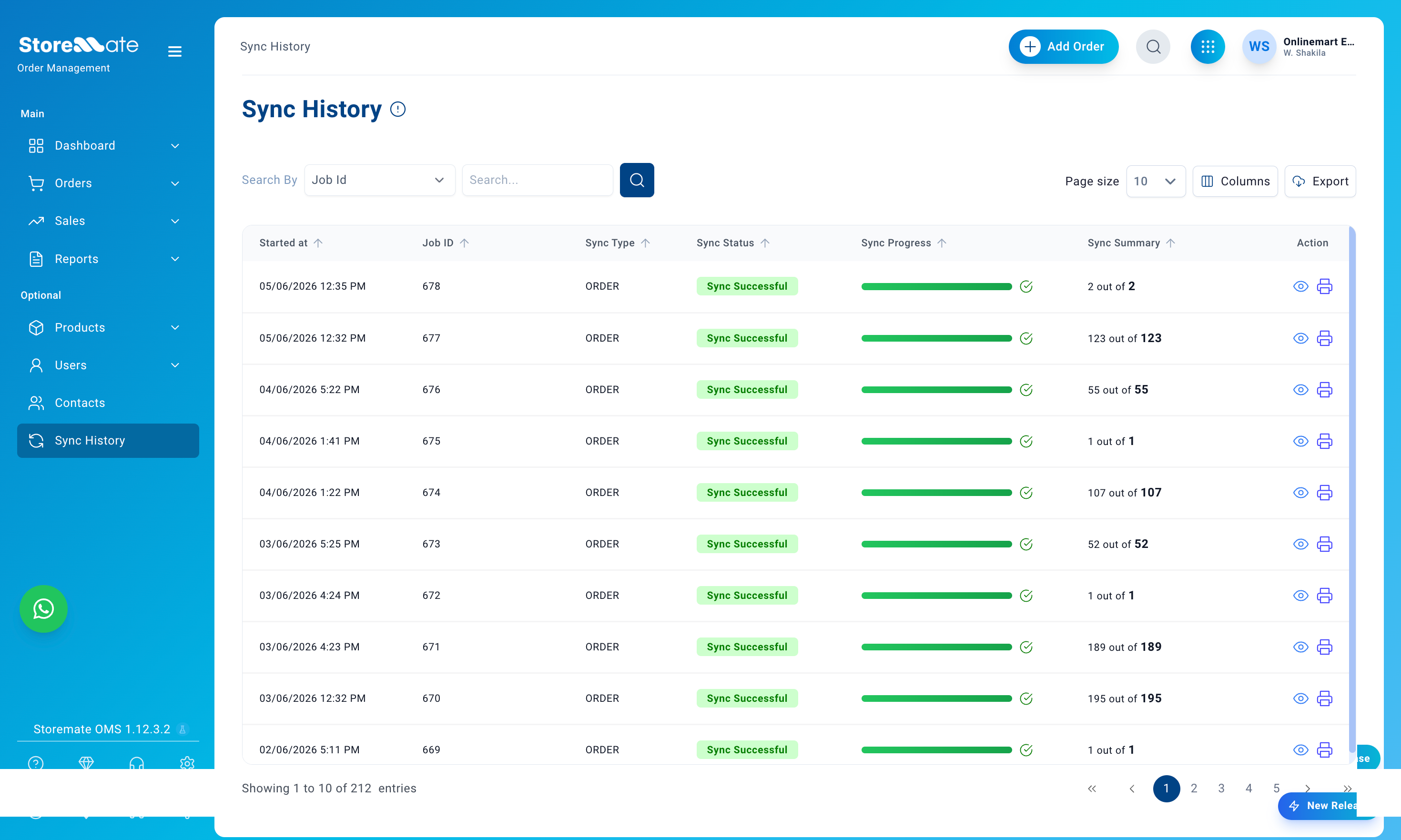 Storemate order-level sync status, see every order's courier sync state